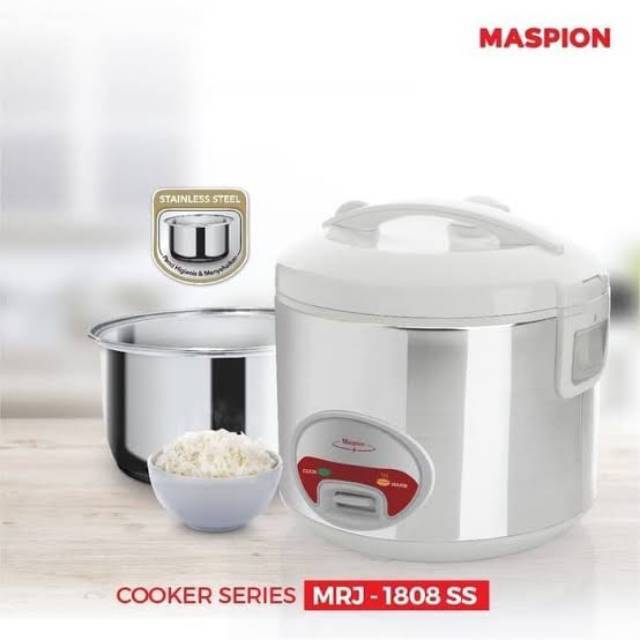 MASPION  Magic Com 1.8 Liter Stainless Luar Dalam Garansi Resmi