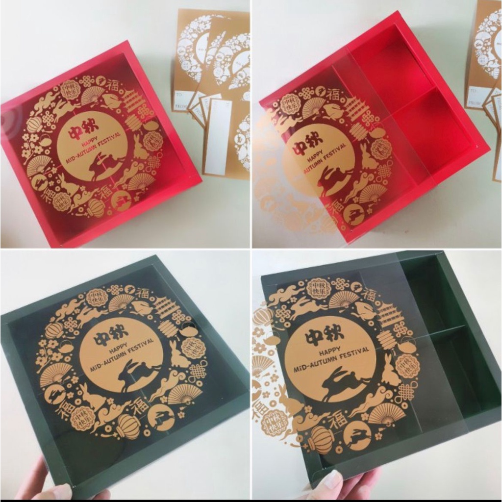 

Dus Mooncake 125gr - 150gr sekat 4 mika motif mooncake + Free Tag (Harga untuk 5 Pcs Dus)