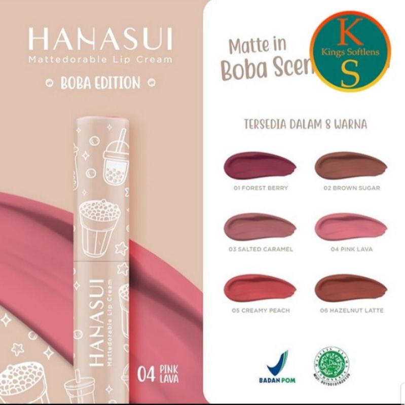 LipCream Hanasui Terbaru // Hanasui Mattedorable Lip Cream Boba Edition