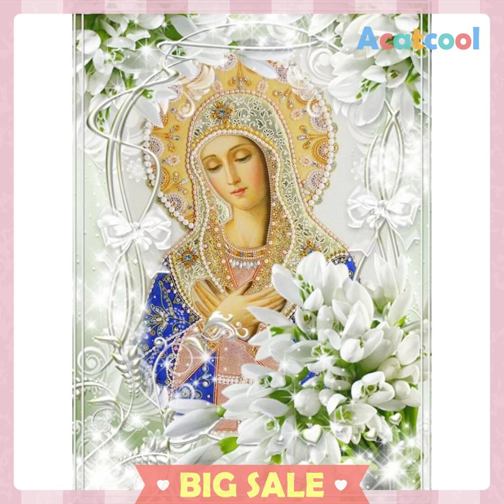 Lukisan Sulaman Berlian 5D Jahitan Bersilang Desain Jesus Woman DIY, 40x50cm