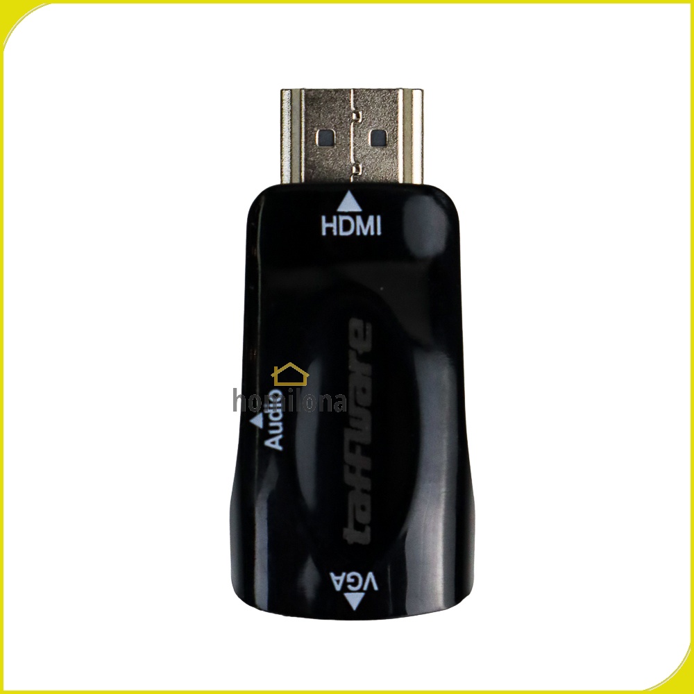 Adaptor HDMI ke VGA &amp; AUX 1080P - Taffware S-PC-0389 - Black