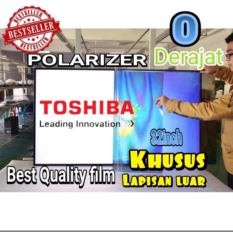 Polarizer TOSHIBA 32 INCH Bagian luar dimensi 706*400MM Ukuran original lcd