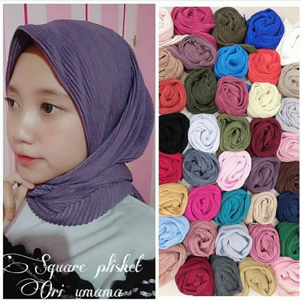 Square Plisket Ori Umama / Hijab Scarf Pashmina Terbaru