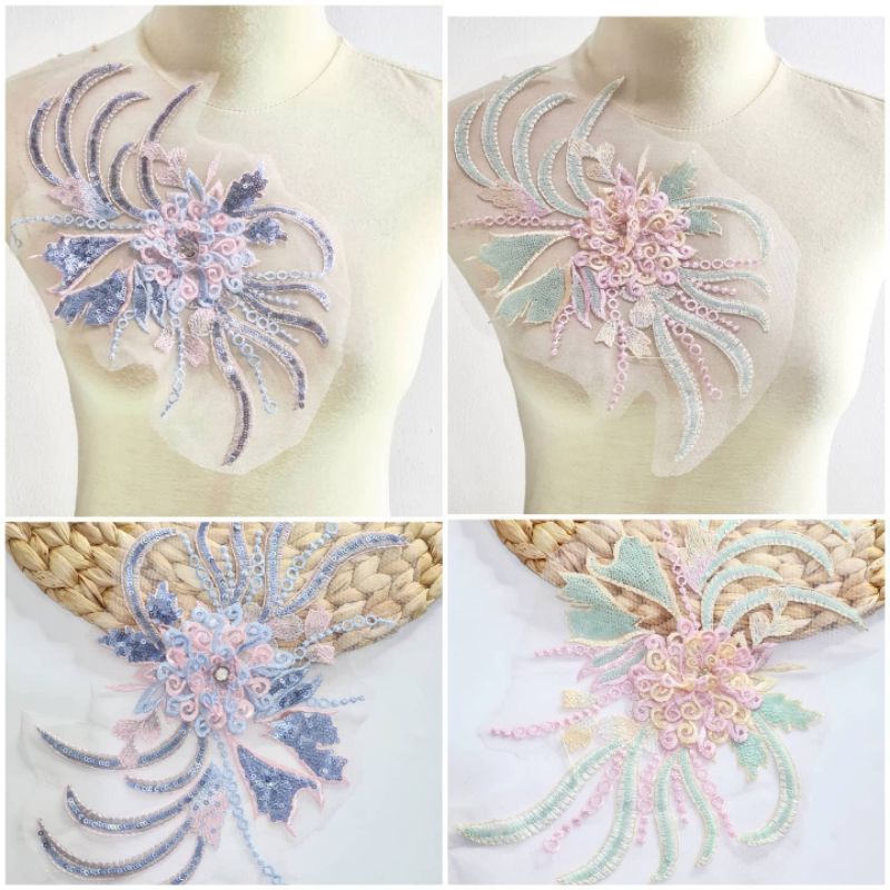 lace bordir bunga 3d import, lace bordir