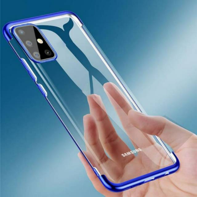 Samsung A51 Soft Case Plating Premium List Chrome Silikon Original