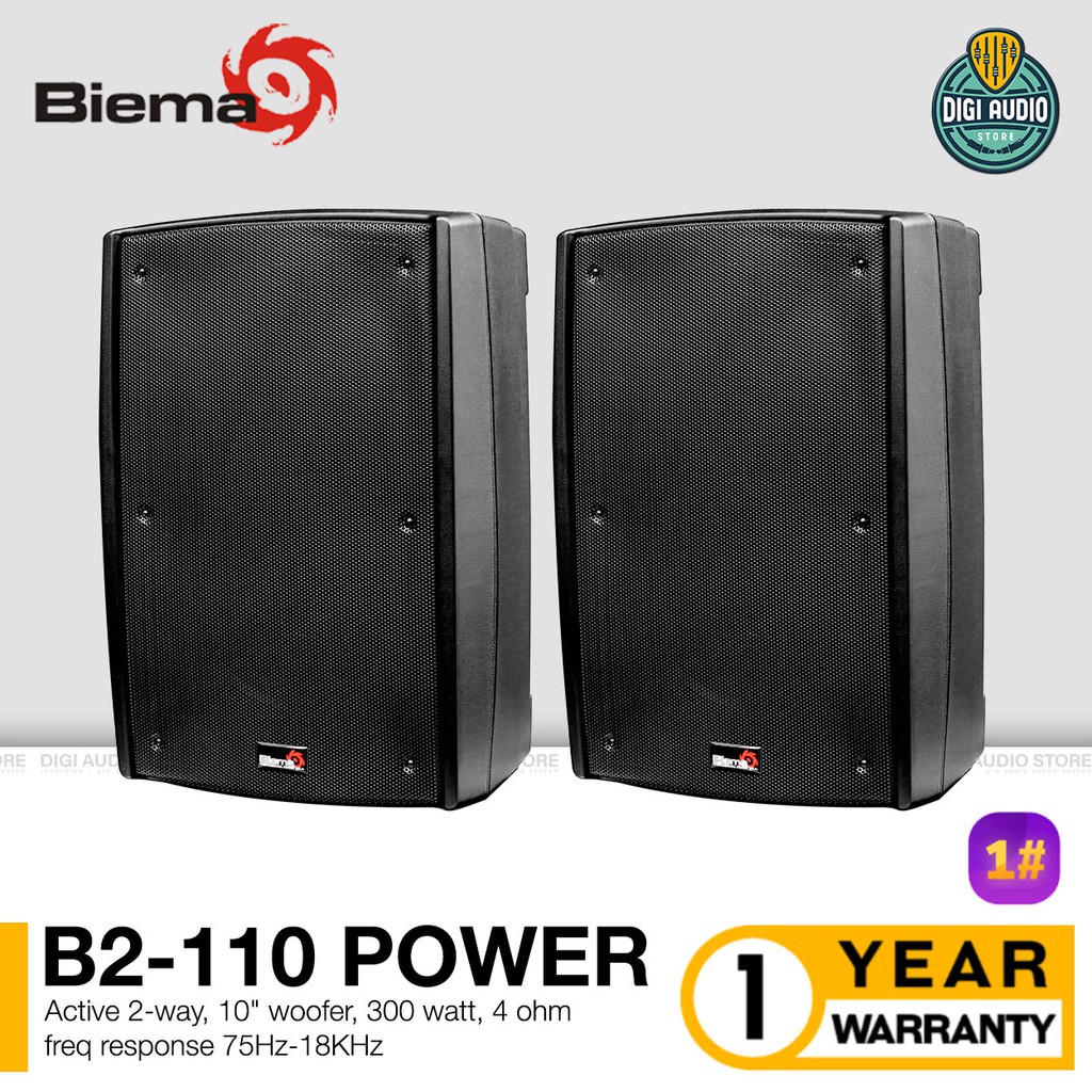 Speaker Aktif 10 Inch 300 Watt Audio Sound System Biema B2 110 Power Harga 2 Unit Speaker Shopee Indonesia