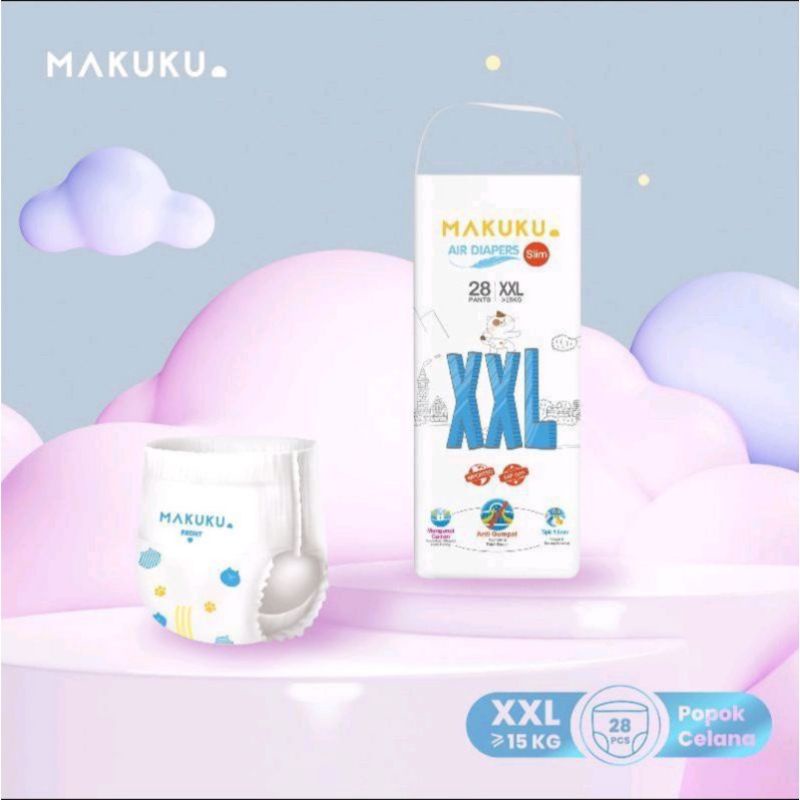 MAKUKU SAP Diapers Slim Pants XXL28 | Popok Bayi Celana