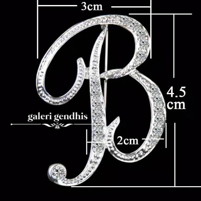 Bros Huruf / Bros Alfabet  / Bros Nama / Bros Unik / Bros Hijab / Bros Simple Cantik Inisial Pin - 2-2