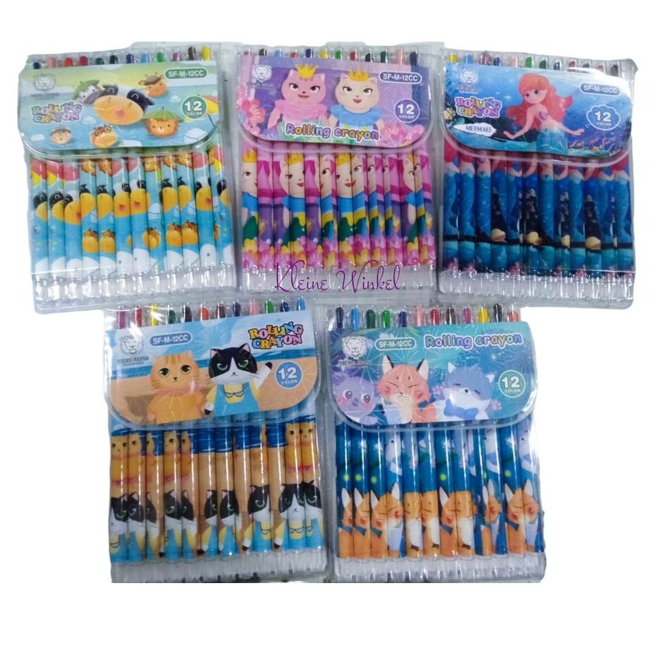 

Penjualan Hemat Crayon Putar Fancy Panjang 12 warna Twist Crayon