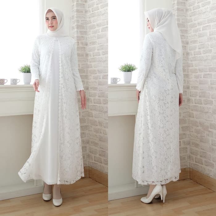 PROMO Gamis putih Jumbo Xxxl LD120/GAMIS POLOS PUTIH WANITA Syari Murah Banget #80820