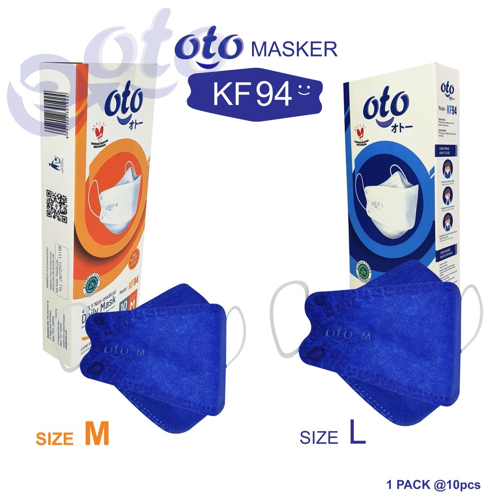 OTO Masker Wajah KF94 Earloop Face Daily Mask 4 lapis ukuran M isi 10 pcs