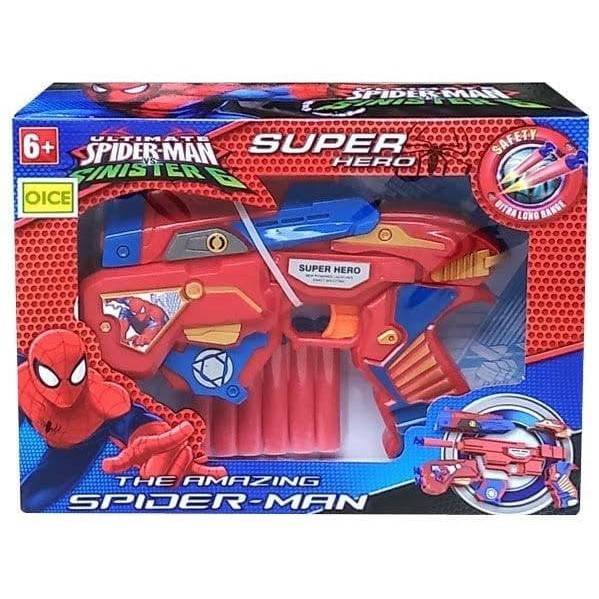  Mainan  Anak Pistol  Soft Blaster Nerf Spiderman Soft Gun 