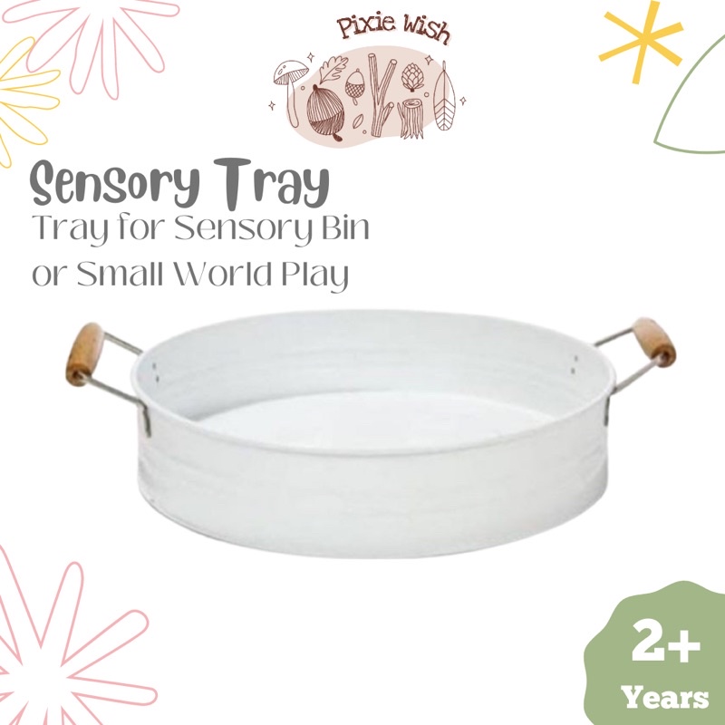 PIXIE WISH Sensory Tray - Tray Putih Bulat