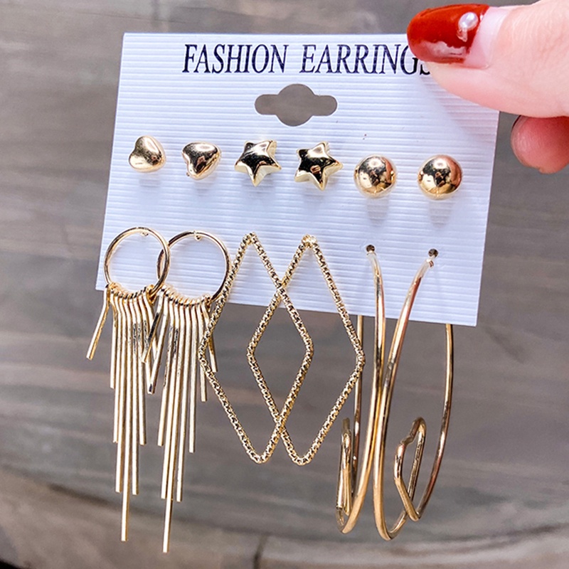 17KM Fashion Pearl Butterfly Earring Set Crystal Tassel Elegant Stud Earrings Gold Earrings Women Jewelry Accessories-13