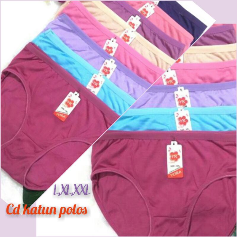 #3pc]Celana dalam wanita katun polos/Cd wanita ukuran L,XL,XXL
