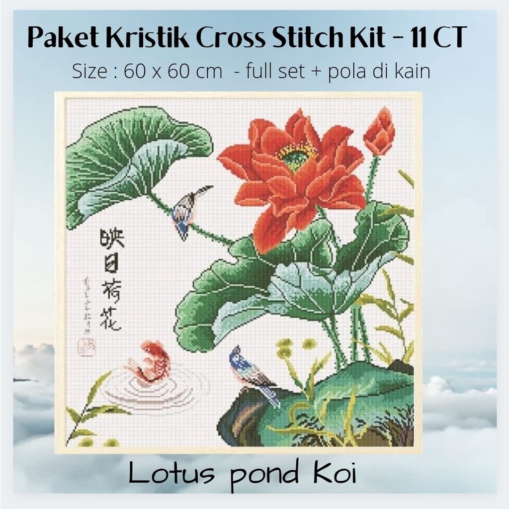Paket Kristik Sulam Cross Stitch pola di kain readystock Properity