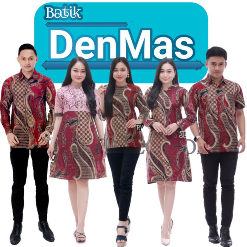 COD Seragam Dress Brokat Batik Couple Keluarga Engkol Marun Baju Couple Termurah Terlaris