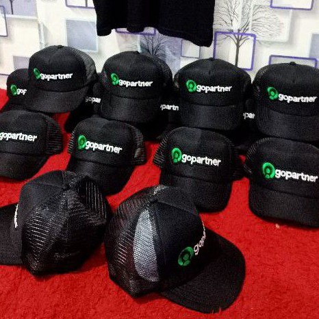Topi trucker gojek gopartner bordir