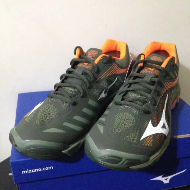 Sepatu Volly Mizuno Wave Lightning Z4 Forest Night Orange Original