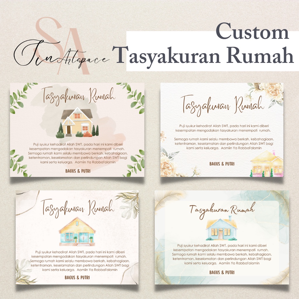 

Cetak Kartu/Stiker Tasyakuran Rumah, Custom Stiker atau Kartu Tasyakuran Pindahan Rumah