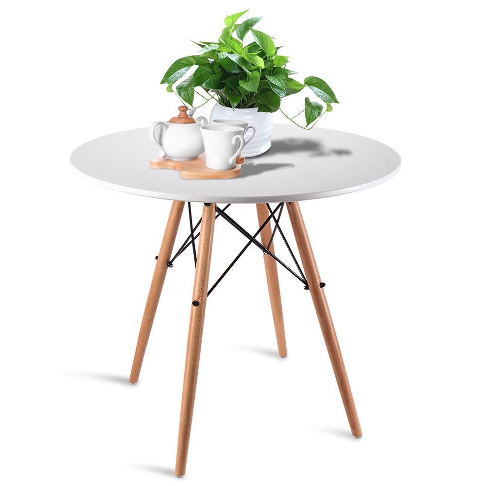 Nidouillet Putaran Meja Makan Dapur Meja Makan 4 Kaki Beech Putih Meja Kopi Bundar Kopi Kayu Ab016 Shopee Indonesia