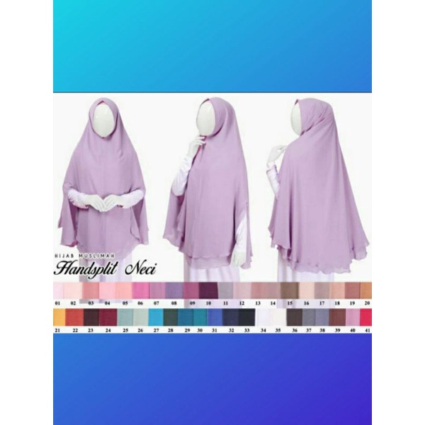 Khimar Jumbo Jilbab Syar'i Model Handsplit Bahan Sifon Arab/ Chiffon Silky By Hijab Muslimah