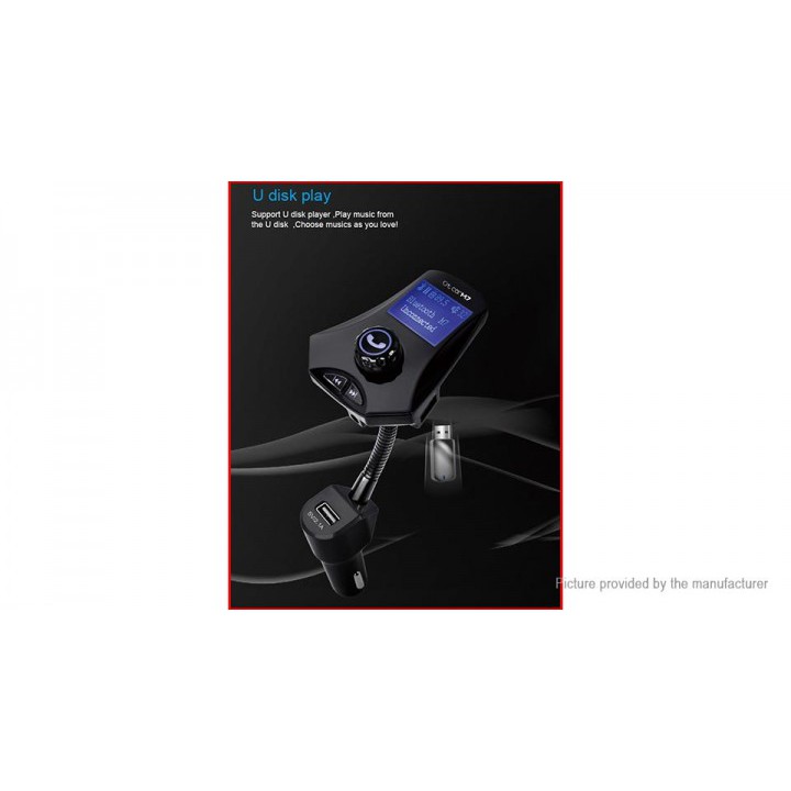 M7 Bluetooth Hands Free Car Kit Car MP3 Player FM Transmitter Dual USB Car-Charger Large Screen