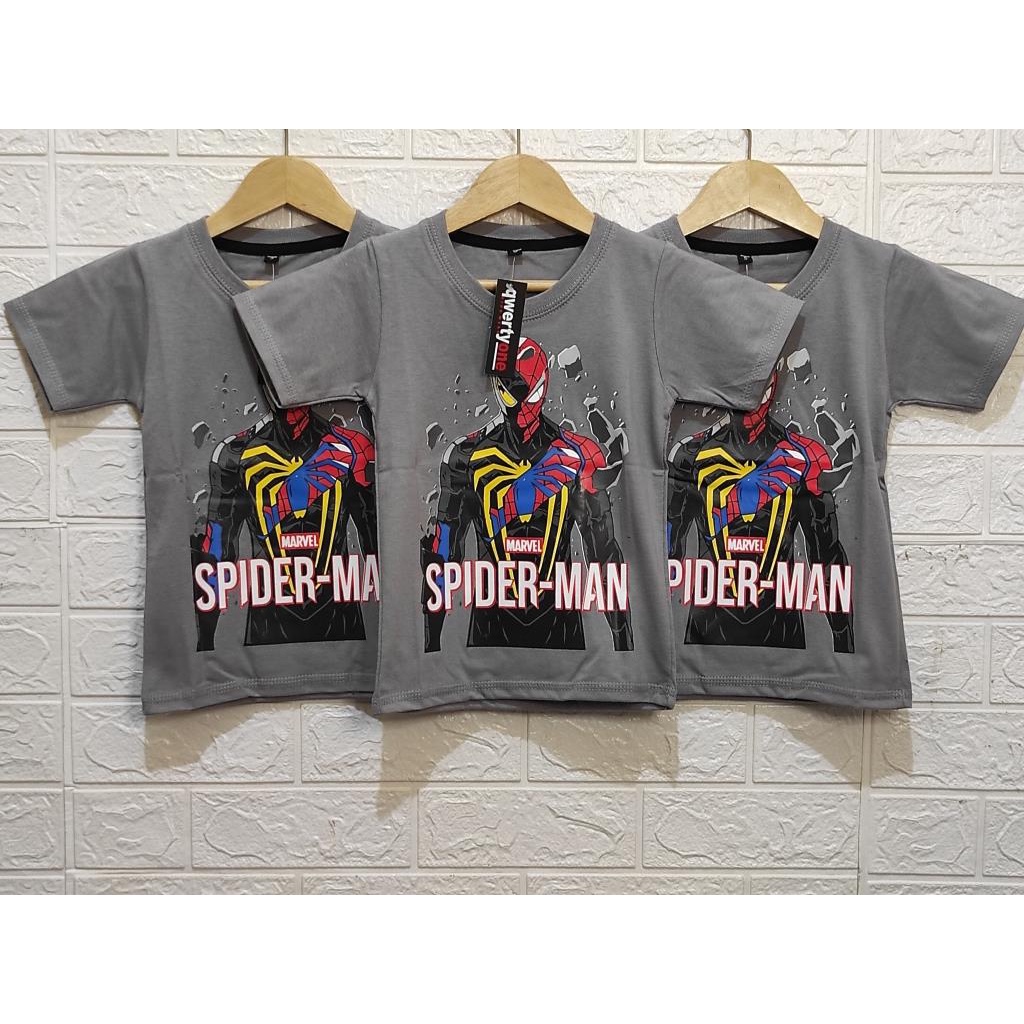 KAOS ANAK LAKI LAKI SPIDERMAN ABU 1-8 TAHUN