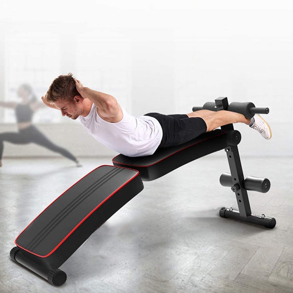 TaffSPORT Kursi Alat Fitness Gym Bench Press Abdominal Muscle Exercise Foldable - Black - 7RSE6GBK