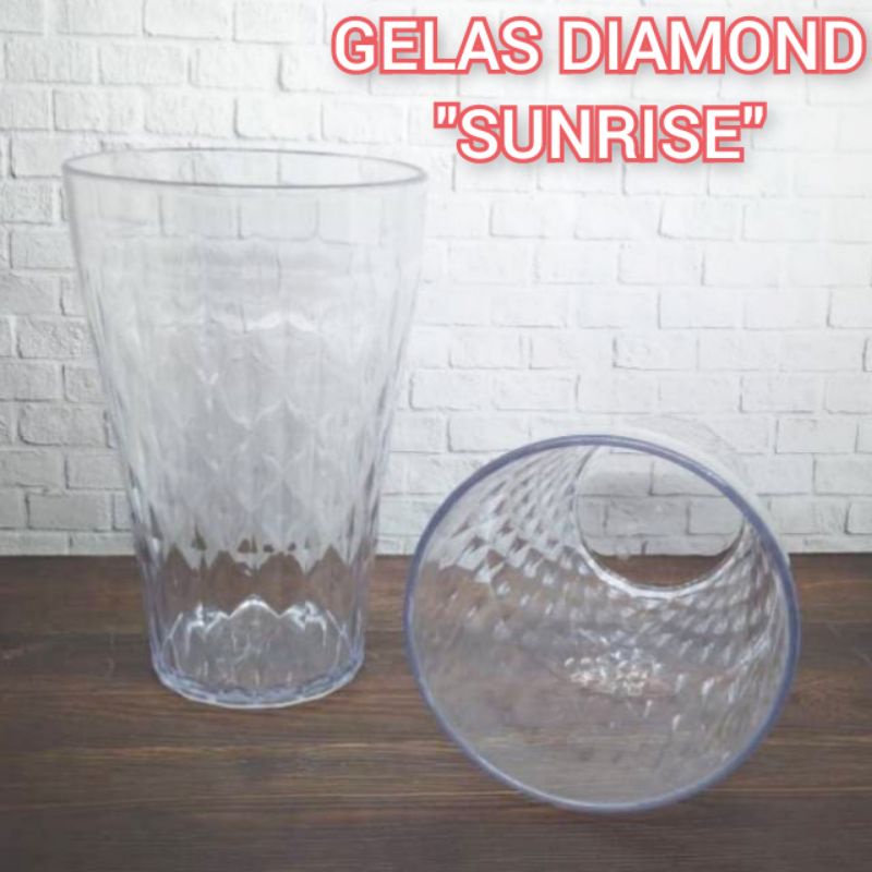 Gelas Plastik Diamond Tebal Tempat Air Minum Kopi Teh Jus Gelas Crystal Plastik Anti Pecah 500ml