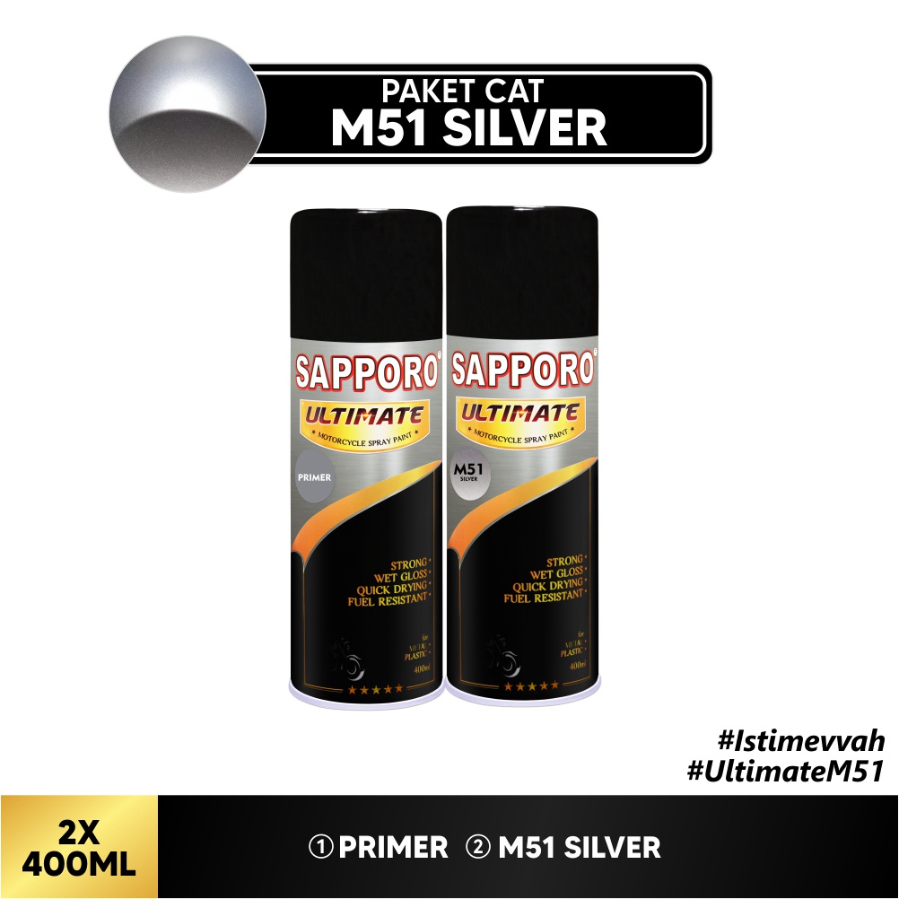 Paket Cat M51 Silver / Sapporo Ultimate / Cat Spray Semprot Aerosol Terbaik