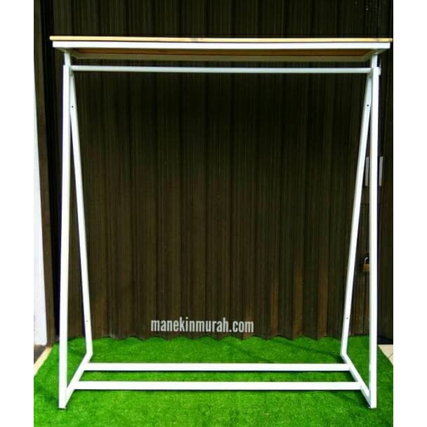 Gawangan Kayu Besi / Gantungan Baju Kayu Ambalan ( COCOK UNTUK BUTIK )