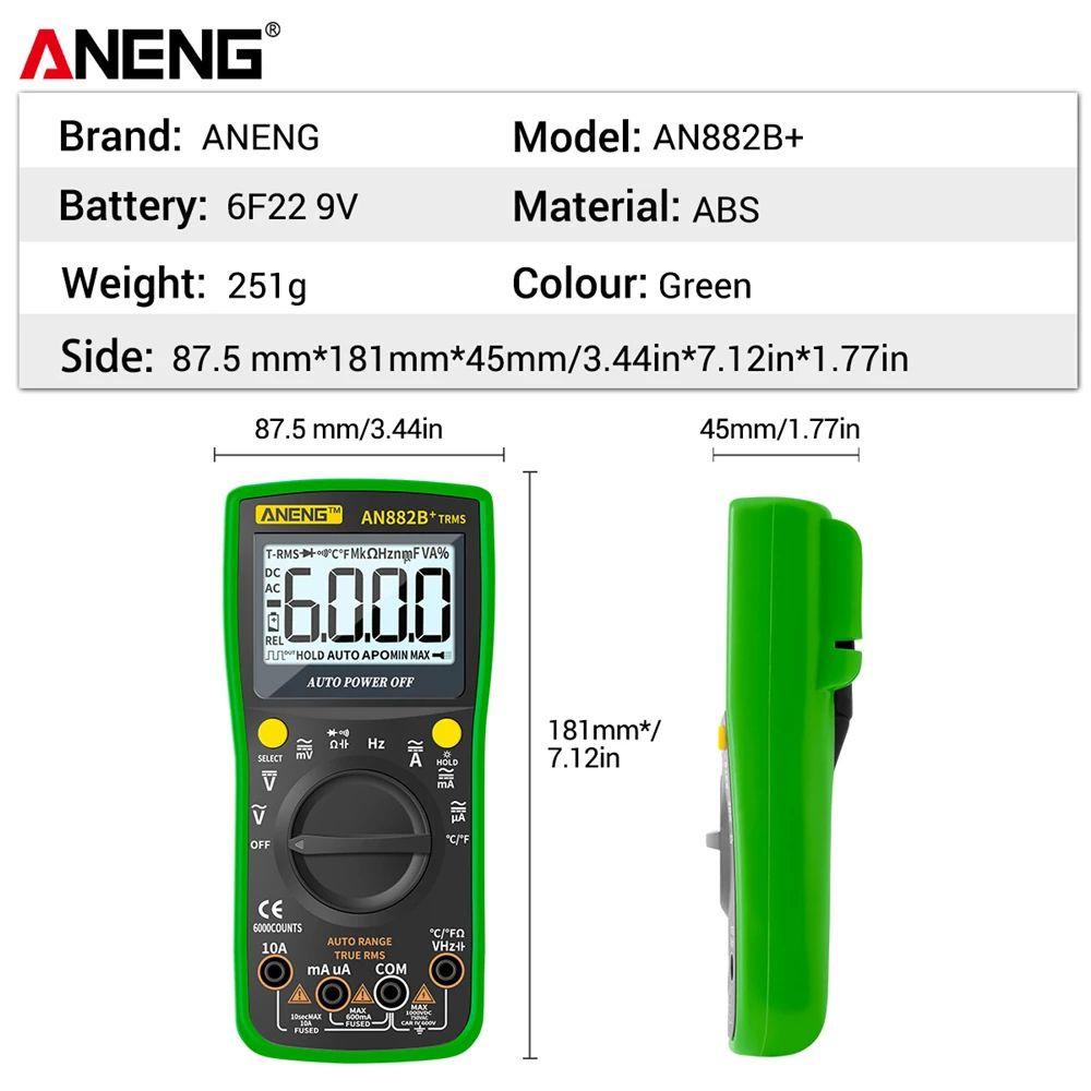 POPULAR Populer Digital Smart Multimeter Multifungsi Transistor Tester True RMS Dengan Pengukur Tegangan Temprature