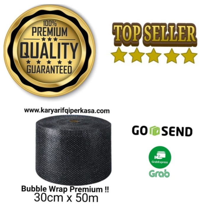 

Ginger- BUBLE WRAP HITAM 30CM*50M KUALITAS PREMIUM - Hitam