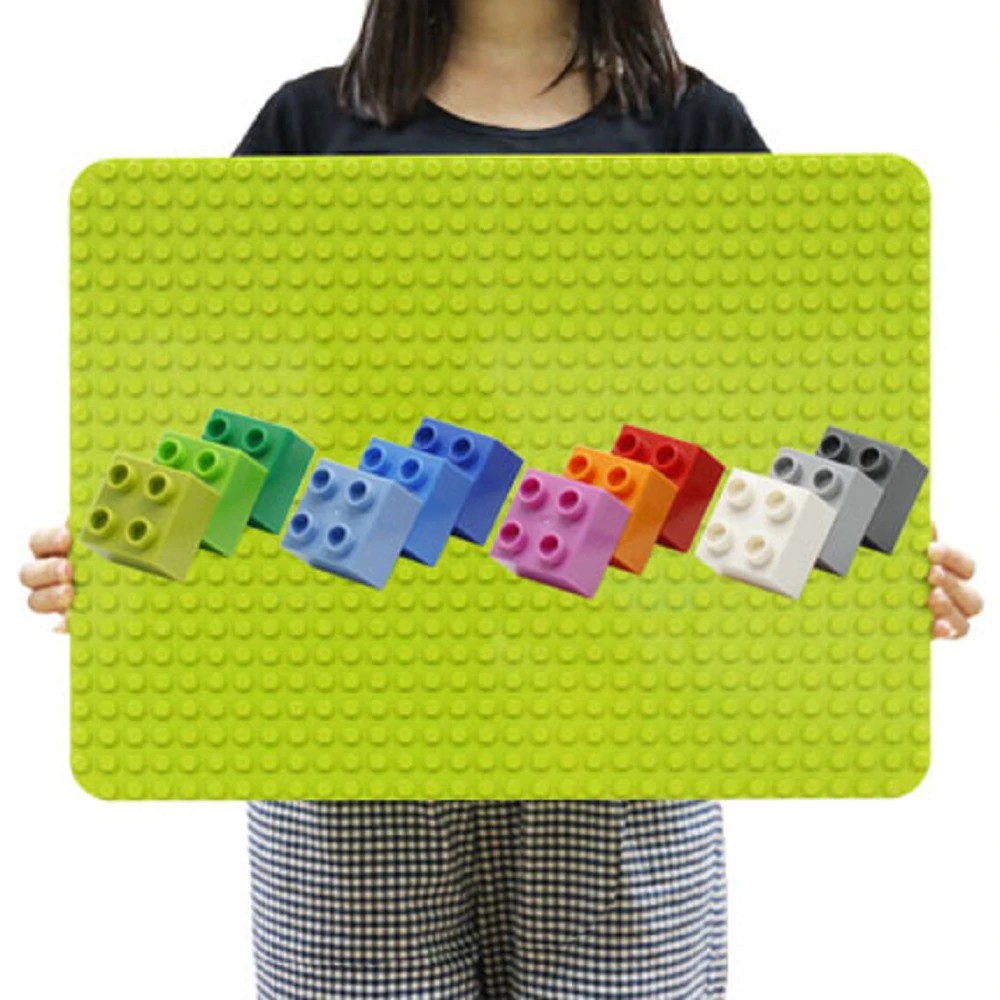 Mainan Lego Anak 512 Duploes Big Bricks Base Plate 16*32 Dots 51*25.5cm Baseplate Big Size Building
