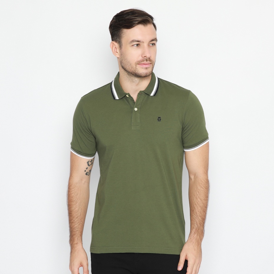 MATSUDA Kaos Polo Shirt Pria Kerah Aioi-OLIVE