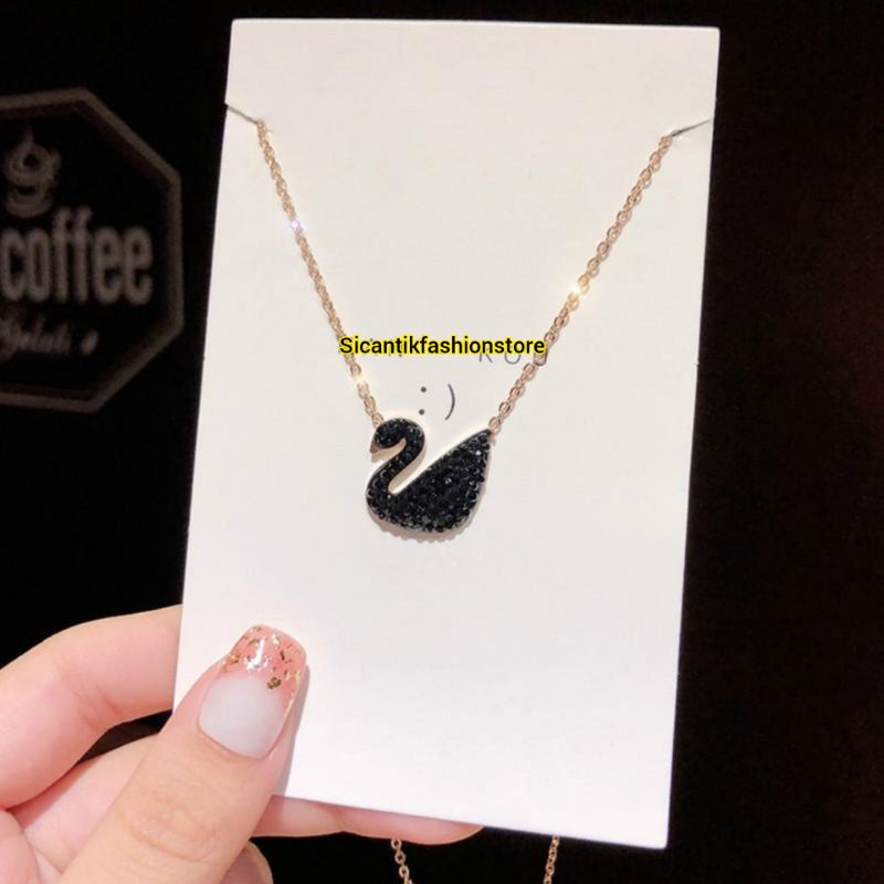 Kalung Titanium Swan Angsa Terlaris Anti Karat Selamanya Fashion Wanita Kalung Wanita Korea Terlaris Kalung Liontin Angsa Terlaris Anti Karat