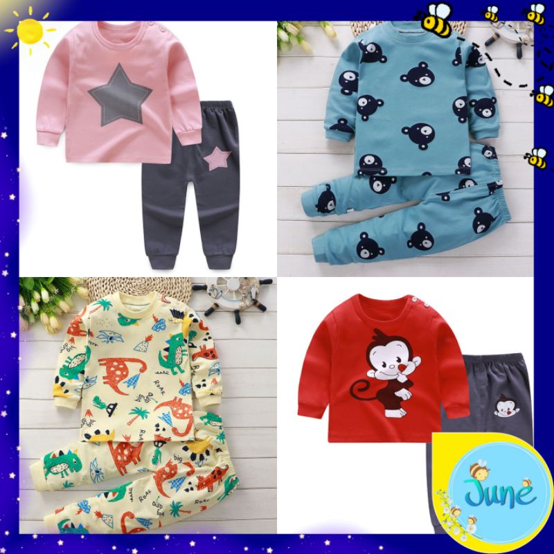 [READY JAKARTA] BAJU TIDUR ANAK SETELAN PIYAMA BAYI SET LENGAN PANJANG BAHAN LEMBUT #145-148