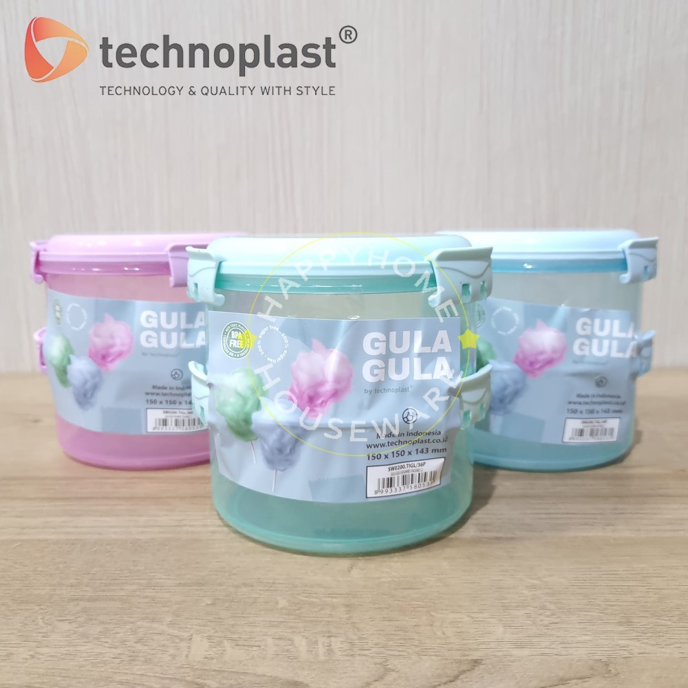 TECHNOPLAST Gula-Gula Sealware Stackable 2SSn|Rantang Click Lock + Tas