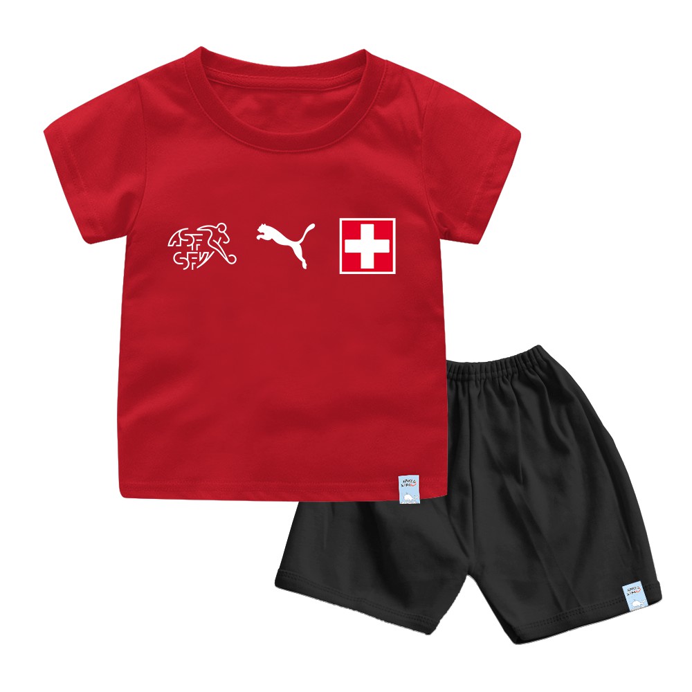 Setelan Kaos Jersey Bola Piala Eropa Italia Wales Bayi Dan Anak Bahan Katun Combed 30s super-2