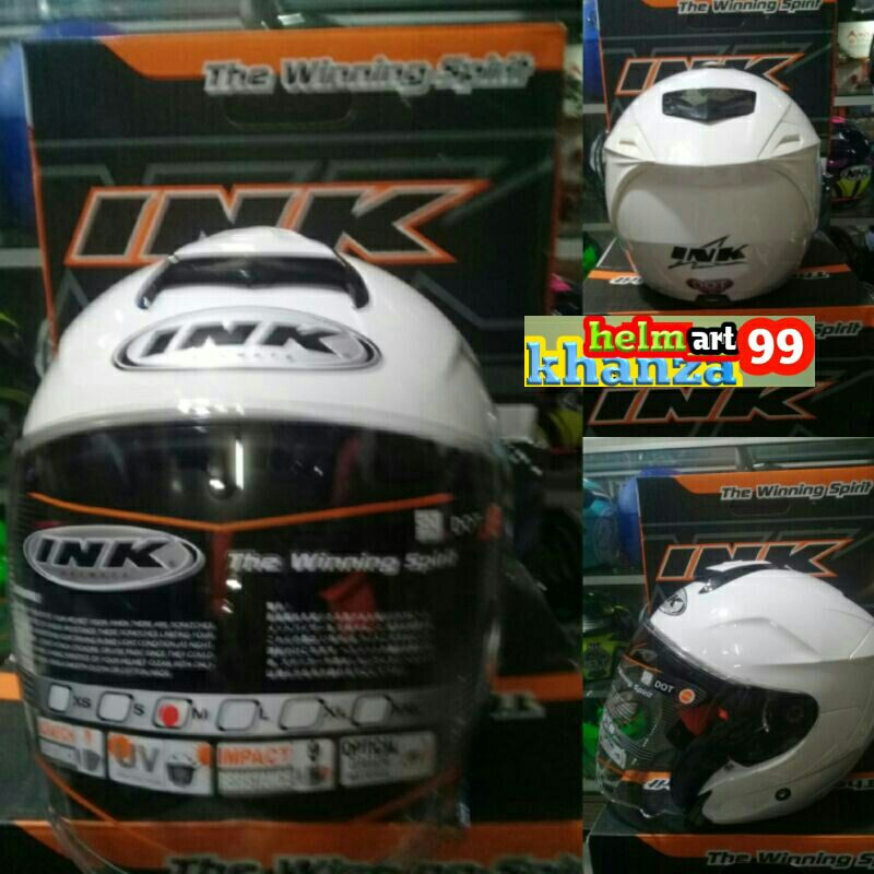 HELM INK DYNAMIC PUTIH ##ORIGINAL INK##flus bonus masker ninja