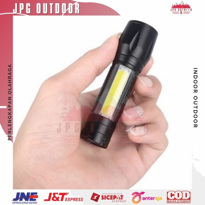Senter LED Outdoor Mini USB Rechargeable Q5 Zoom Cob 2300 Lumens Emergency