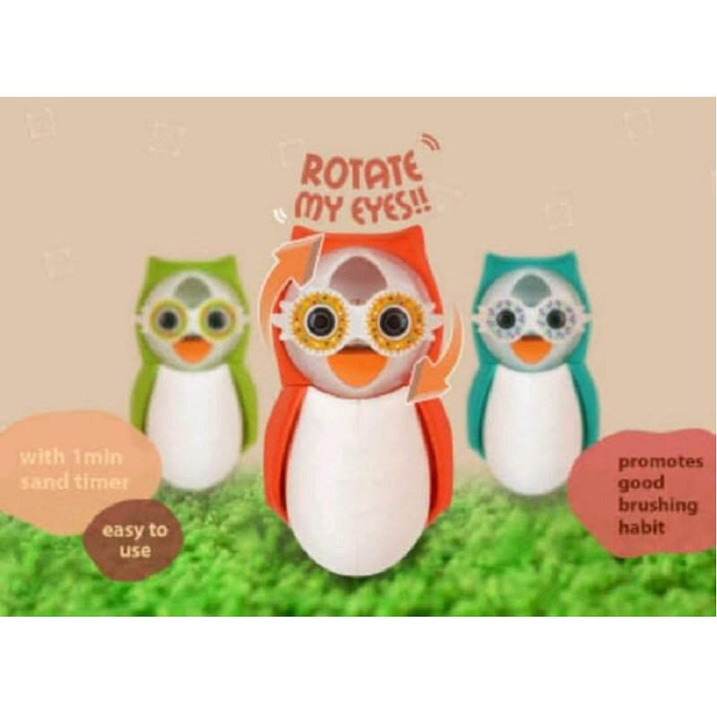 Flipper Toothbrush Holder OWL Series with Timer Tempat Sikat Gigi Tooth Brush Cover