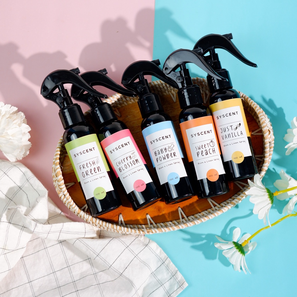 Syscent Room &amp; Linen Spray (Anti Bacterial) 100ml | Parfum Mobil / Pewangi Ruangan / Pewangi Mobil / Pengharum Mobil |