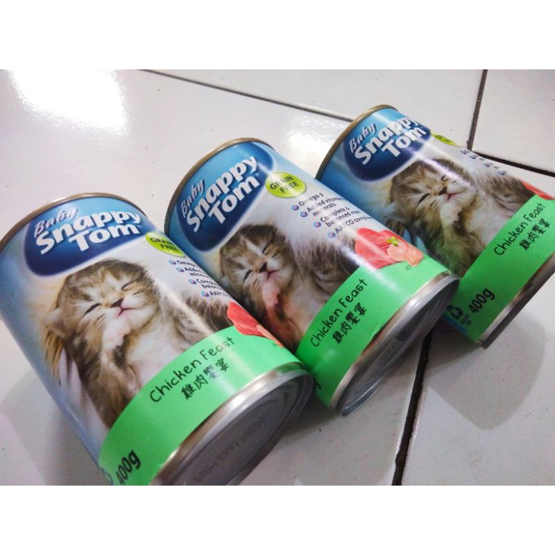 SNAPPY TOM KALENG BABY CHICKEN FEAST 400G MAKANAN BASAH KUCING