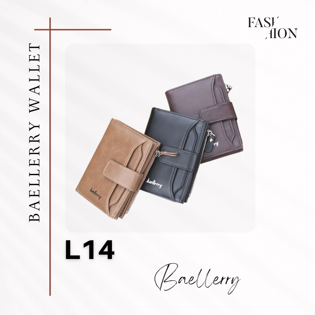 [Fashion Hut] Dompet Baellerry Kulit Dompet Pria Lipat Import 14 Slot Kartu - L14 / D3218