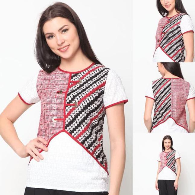 Baju Atasan Batik Wanita Modern Nona Rara, Merci Blouse T0193