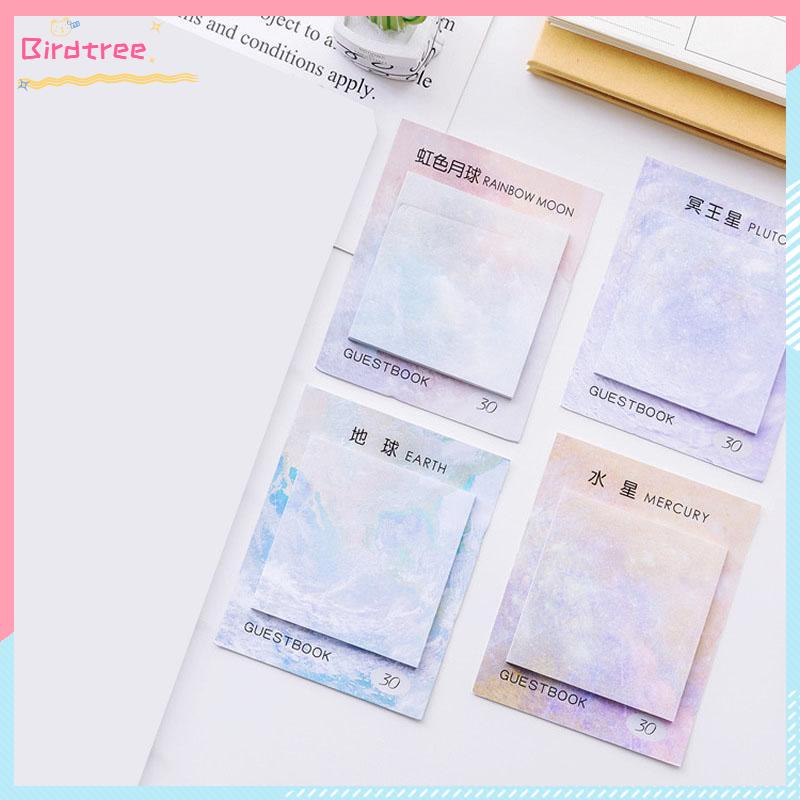

[Readystock❤️COD]Kertas Memo Sticky Note Bentuk Kotak Motif Planet Lucu- BS