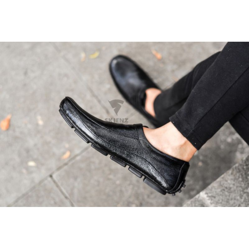 Sepatu Slip on Tali Pria Original Skienz Cluster Kulit