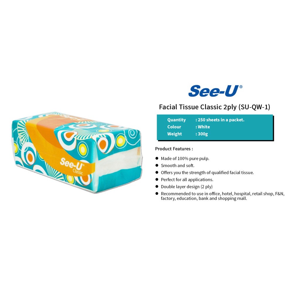 Rc Tisu/Tissue Dapur See-U Kemasan 250 Sheets Murah dan Tebal